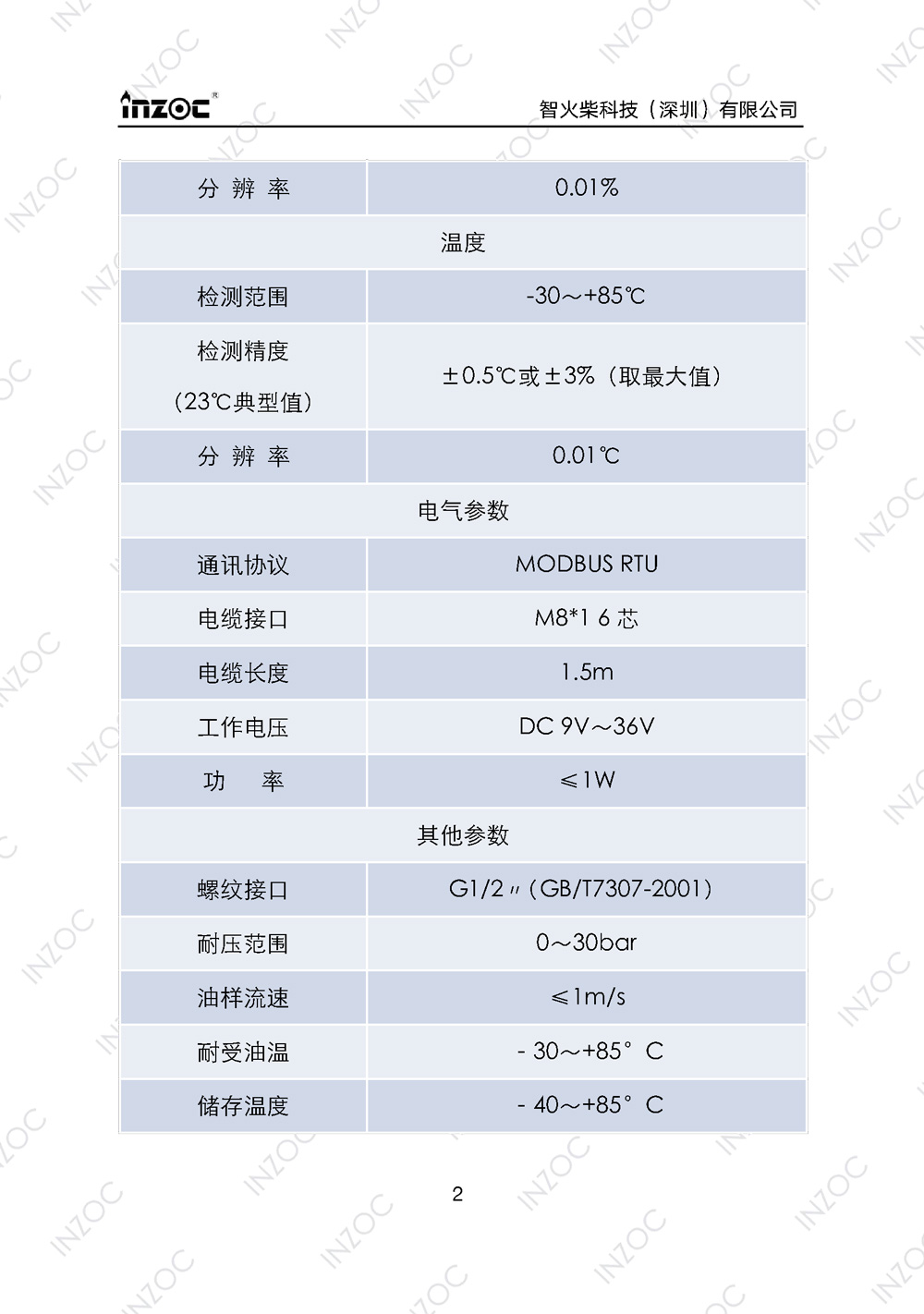 油液含水率传感器使用说明书