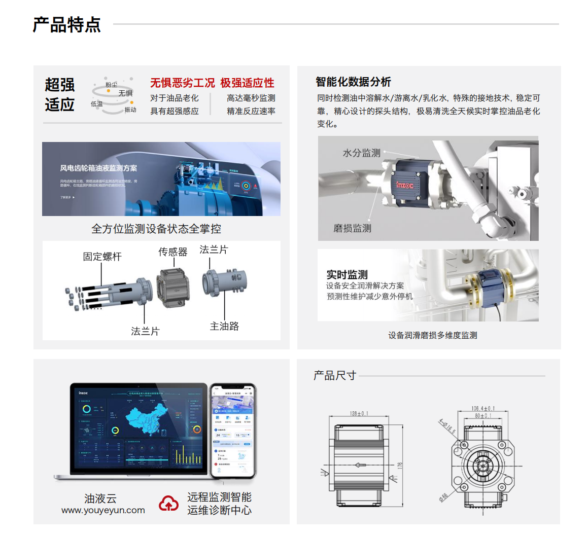 ISL-Z 系列主路多功能油液传感器 产品特点